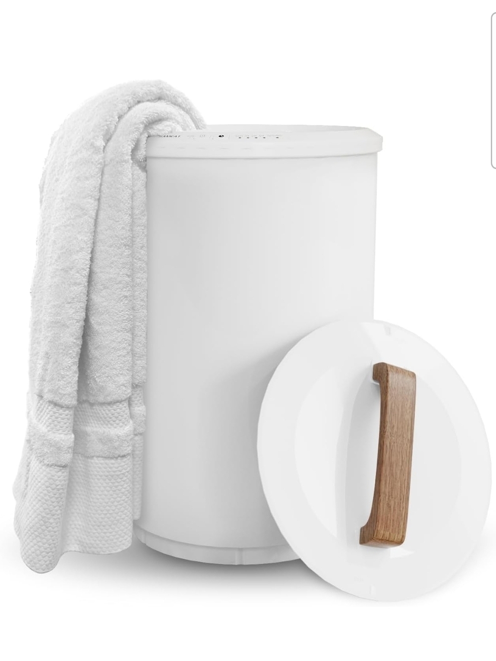 SAMEAT Heated Towel Warmers for Bathroom - Large Towel Warmer Bucket, Wood Handl